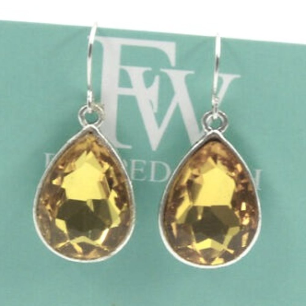 Soft Yellow Citrine Crystal Earring Drop Dangle
